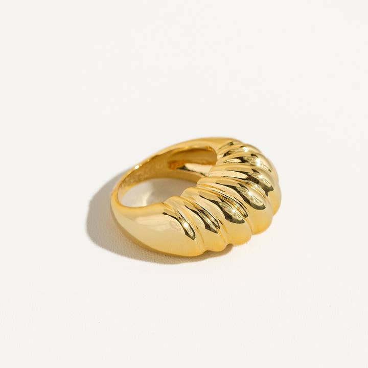 Silver Nalani 18K GoldContemporary Croissant Ring for wholesale on Faire