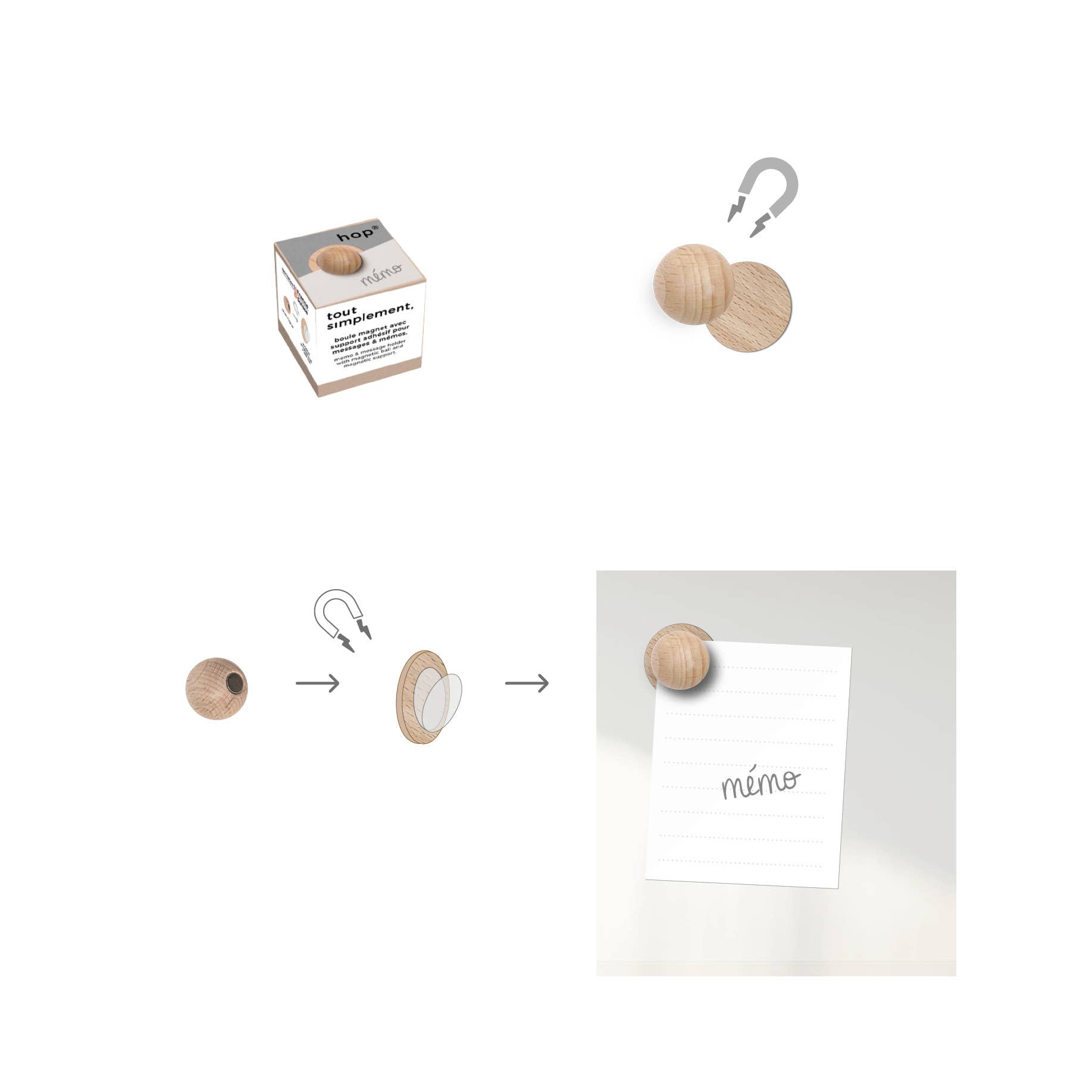 tout simplement - Wholesale Magnet - hop® - memo holder with its magnetic support3
