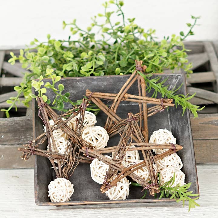 Two Ten Original LLC - Wholesale Decorative Tabletop Object - Twig Ball Bag- 12pcs of 1" Ball-Off White color2