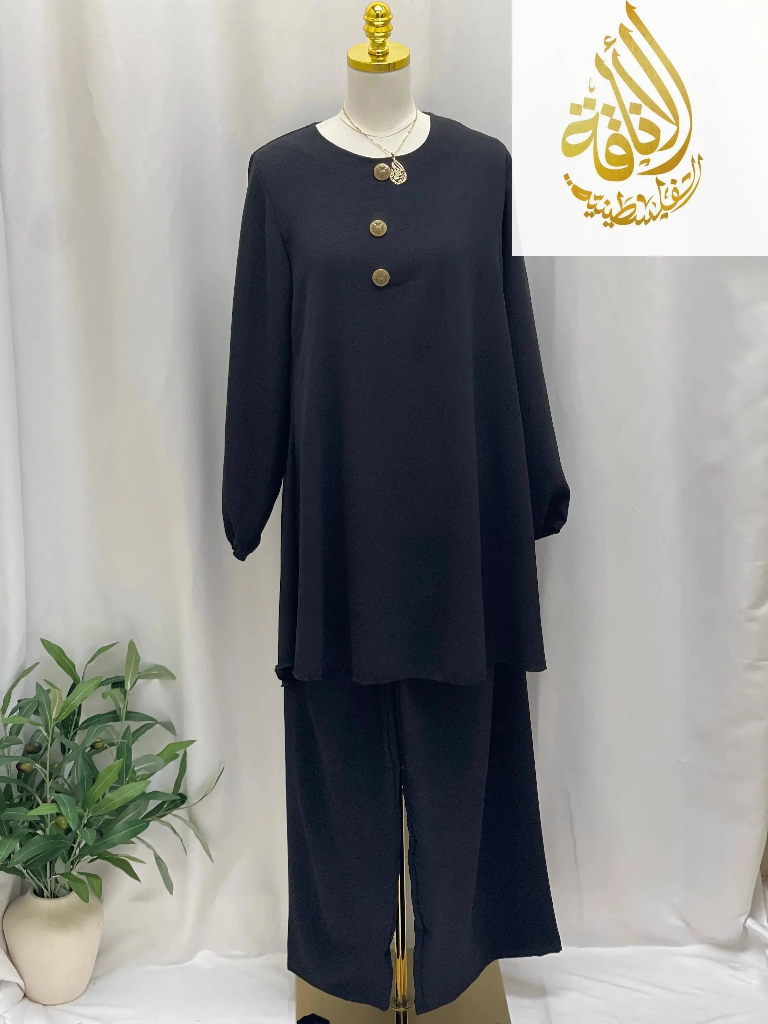 Palestinian Elegance - Wholesale Top & Pant Set (NOT Loungewear) - Women's - Modest Women's Long Tunic & Pant Set - Contemporary & Stylish28
