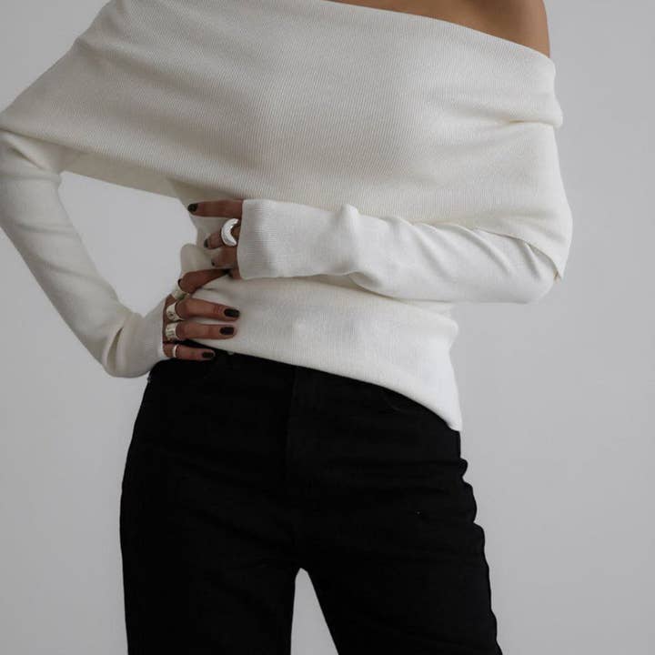 Marayn - Wholesale Knit Sweater - Women's - Chic OffShoulder Knit Sweater for FallWinter 20259