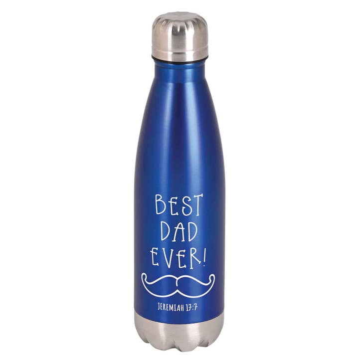 Water Bottle Best Dad Ever Blue 17 Oz for wholesale by Magnolia
