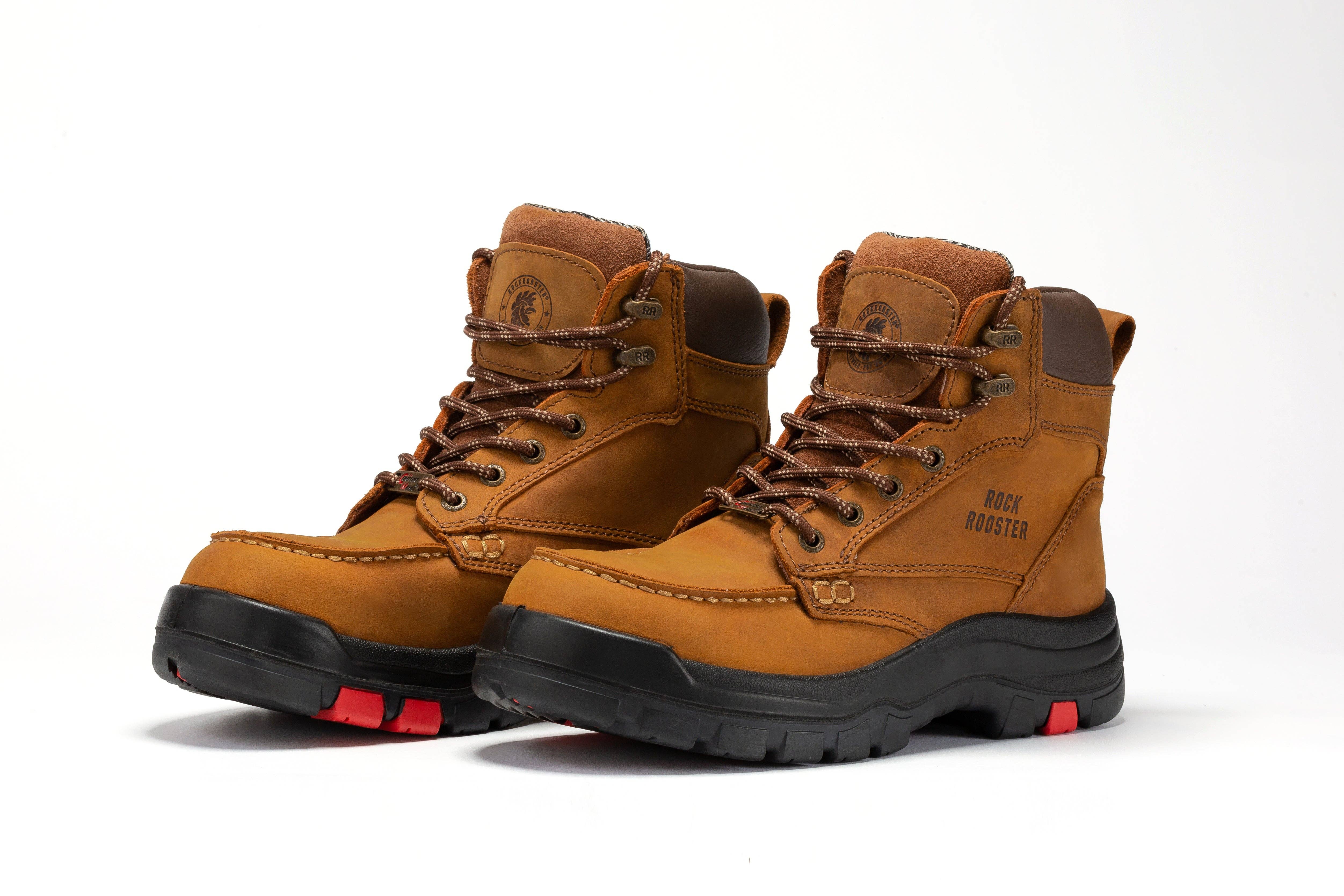 Rock Rooster Footwear - Vente Bottes – unisexe - Embout en acier ROCKROOSTER Zumbro de 6 pouces de large, semelle extérieure en caoutchouc, protection EH, ASTM 2413, bottes de travail AK3708