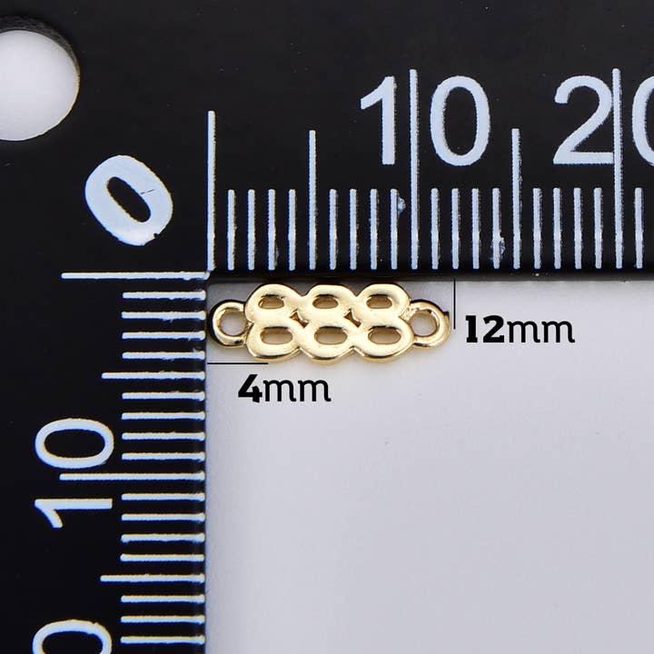 Beads Creation - Wholesale Individual Charm/Pendant - Gold Filled Angel Number Charm Connector, CN463