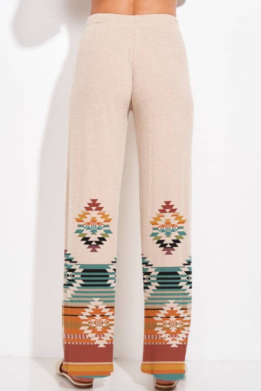 MintChoco - Wholesale Lounge Set - Women's - Aztec print rib loungewear set p11