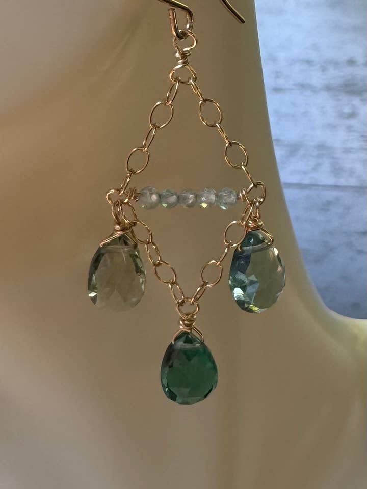 Chandelier gemstone earrings for wholesale by Judy Brandon Jewelry