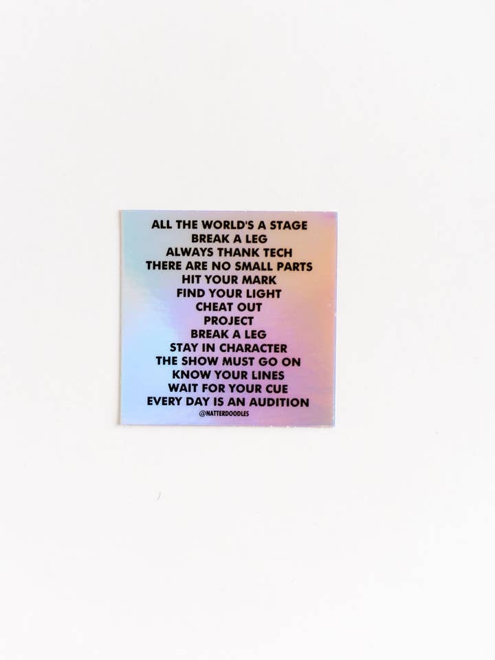 Theatre Speak Holographic Sticker – Drama Kid Vinyl Decal for wholesale by NatterDoodle