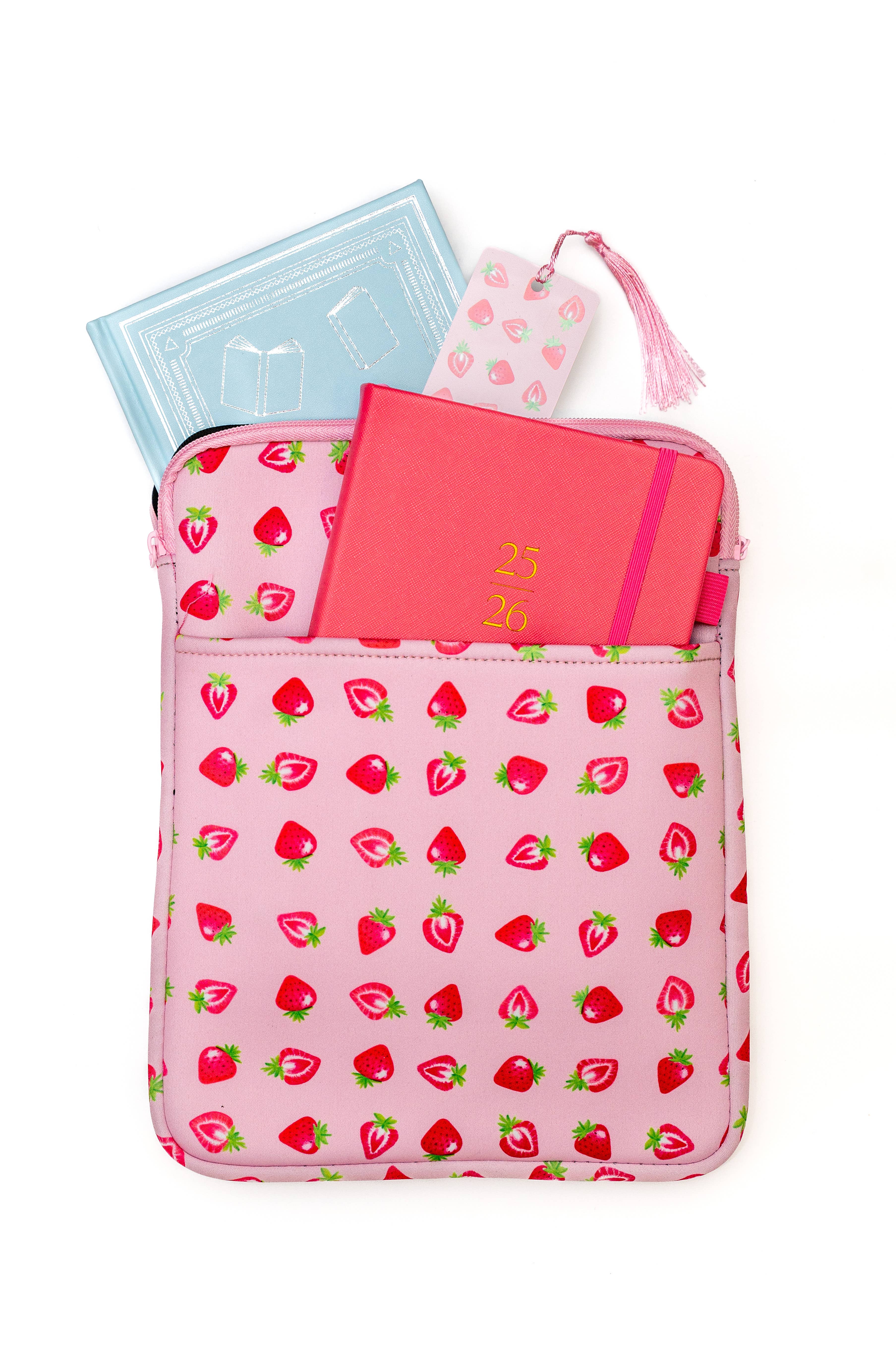 Linda Tong Planners - Wholesale Pouch - Women's - Book & Accessory Sleeve Strawberries1
