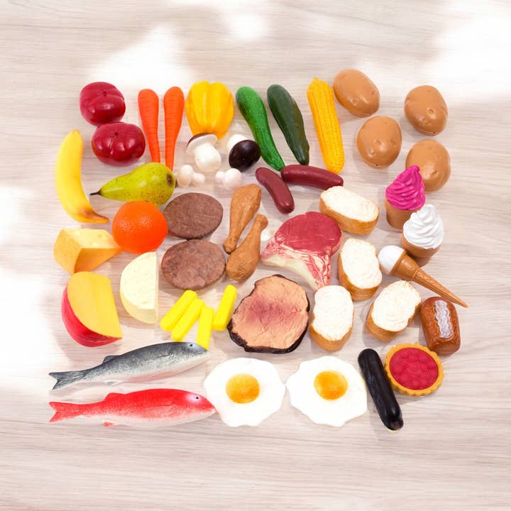 Ensemble de jeu alimentaire réaliste LAP, lot de 48 assortiments, pour tout-petits et enfants pour la vente par American Hobbies & Merchandising