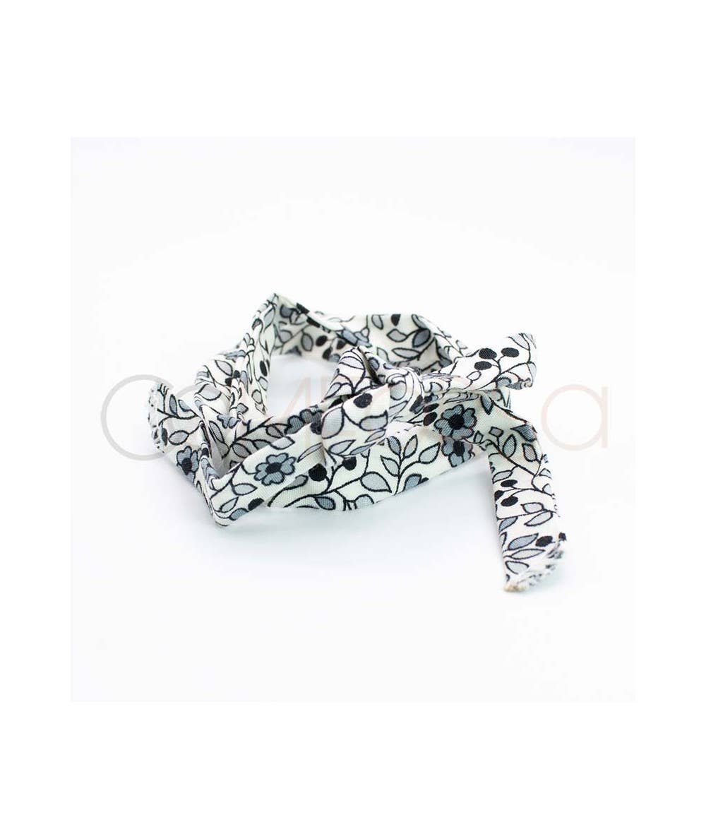 COM FORSA SL - Wholesale Craft Supplies - Grey Ribbon With Flowers 63 Cm1