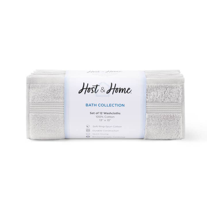 Arkwright Home - Wholesale Wash Cloth - Host & Home Soft Cotton Washcloths (12 Pack), 13x13, 400 GSM