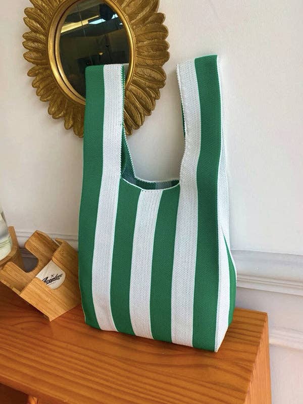 UZ Wholesale Store - Wholesale Tote Bag - Women's - Contrast Color Striped Bags Woven Handbag5