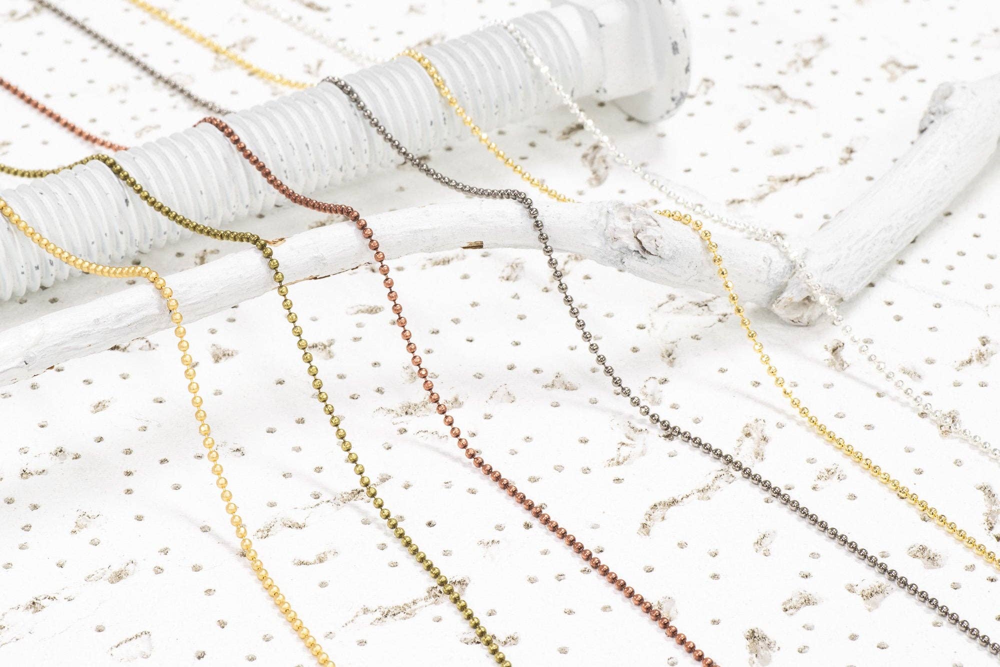 Continental Beads - Wholesale Beads - 1.5mm Diamond Cut Ball Chain Sold by The Foot - CH 8534