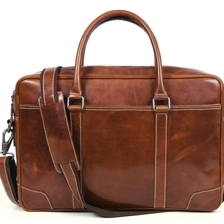 Hayward Leder 17" Bürotasche Zimtbraun für den Großhandel von TLG Canada