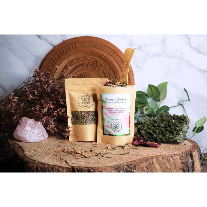 Ayamani Naturals – wholesale Loose tea – Heart Chakra Anahata Green Tea with Jasmine, Rose, and Herbs