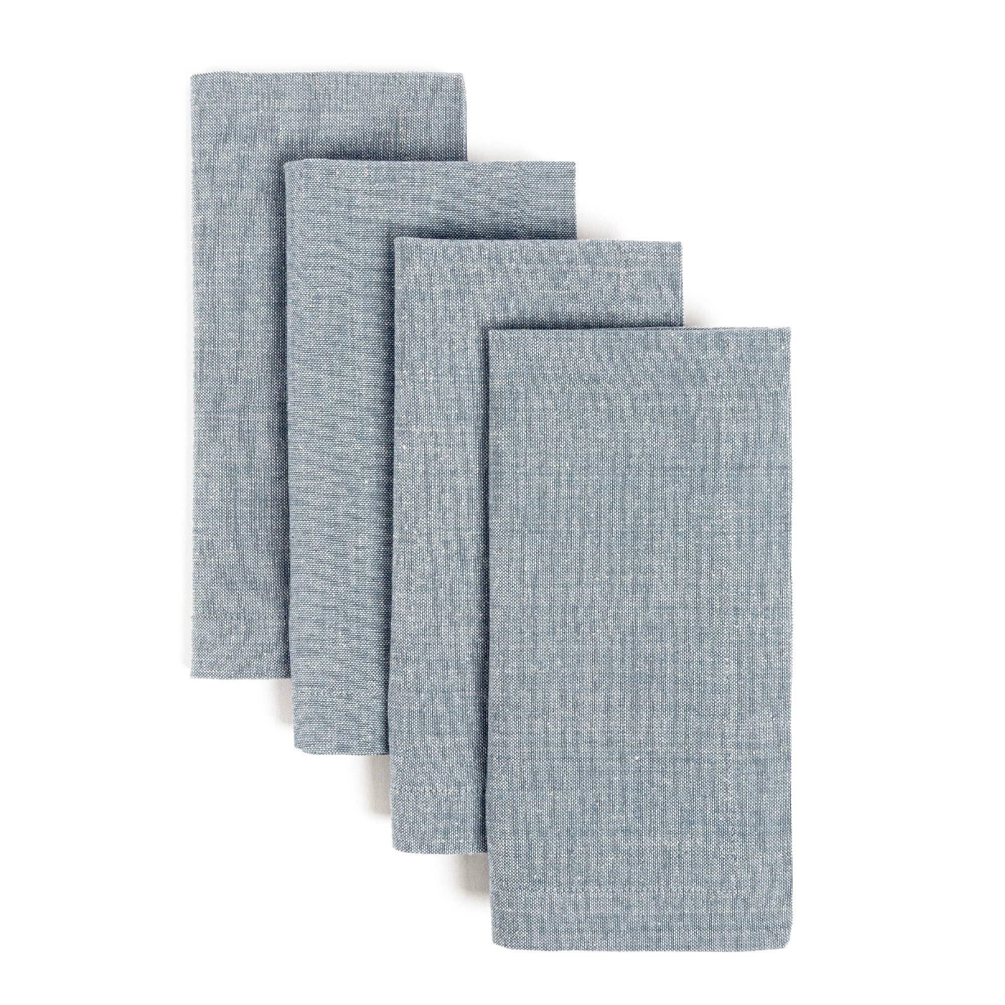 over&back - Wholesale Dinner & Cloth Napkin - Chambray Cotton Napkins – Set of 47