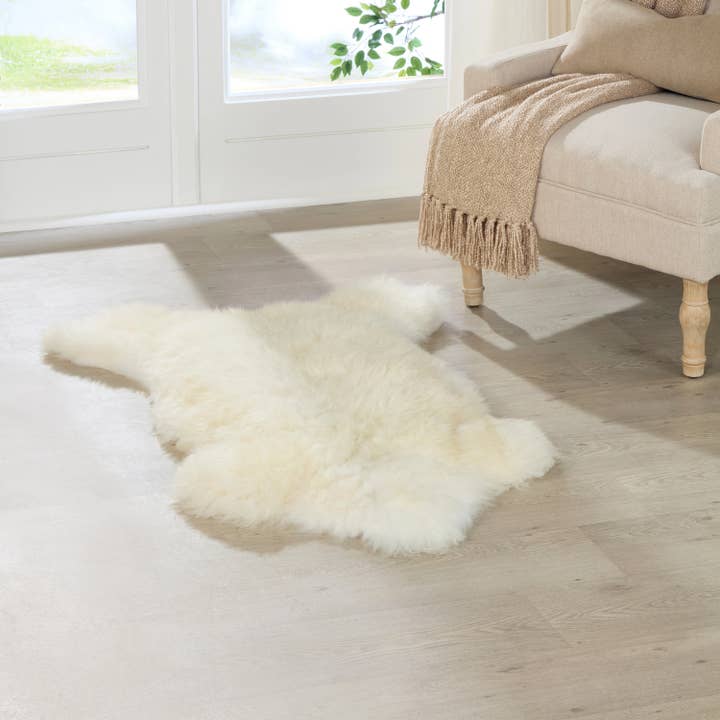 Ivory White British Sheepskin Rug for wholesale by Native Natural
