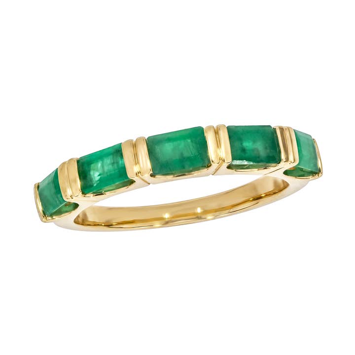CR96313EM5X3. 14K Massivt Guld Smaragd Baguette Ring for engroshandel hos Tresor Jewelry Inc.