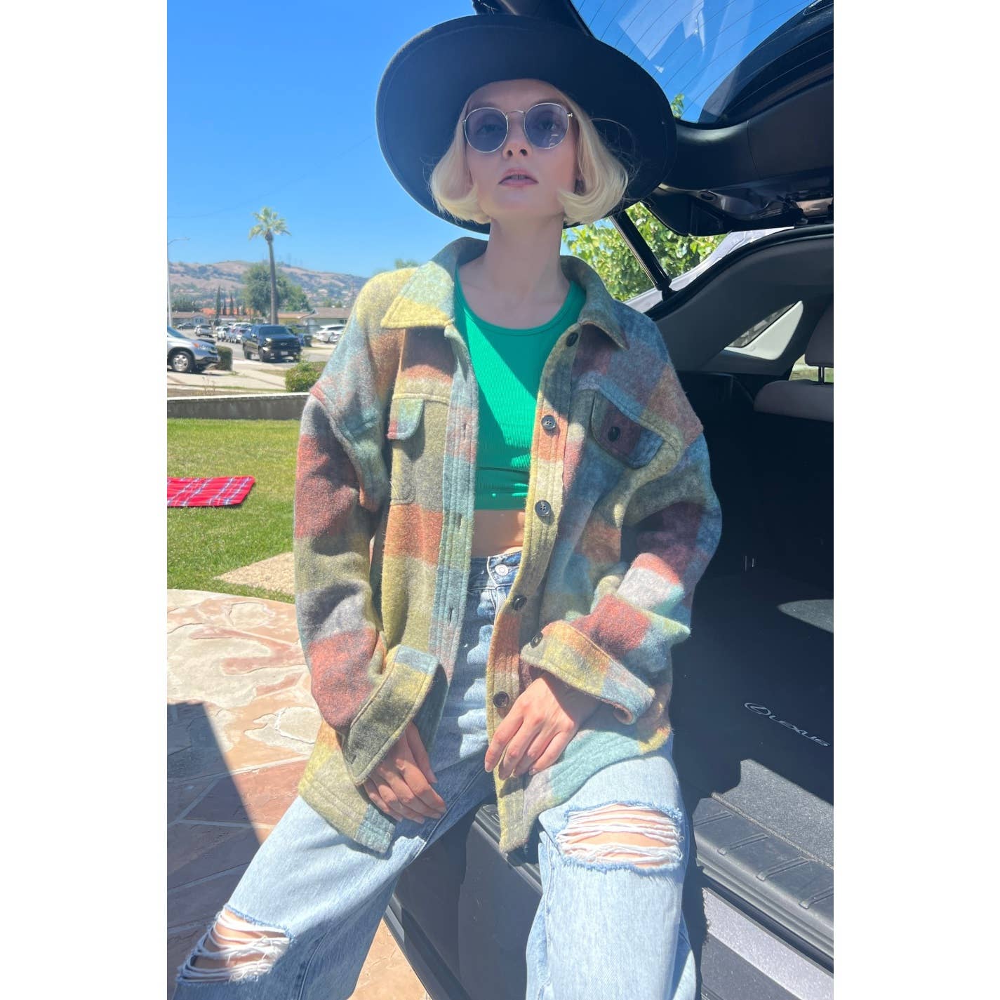 Mapcie - Wholesale Jacket - Women's - MULTI PLAID SHACKET WITH POCKETS3