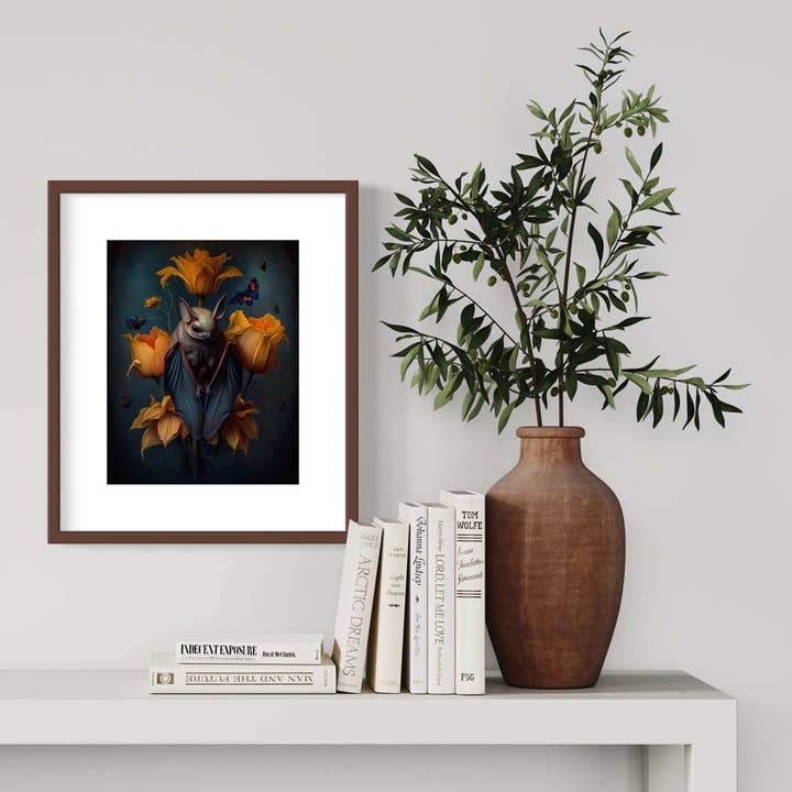 Salty Alyce – Impressão artística por atacado – Morcego Fruta Vintage Still Life Pintura Arte AS1491