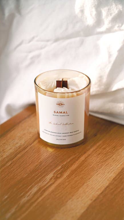 Santo and Hiraya - Wholesale Jar/Filled Candle - SAMAL Premium Wooden Wick Coconut Wax Candle1