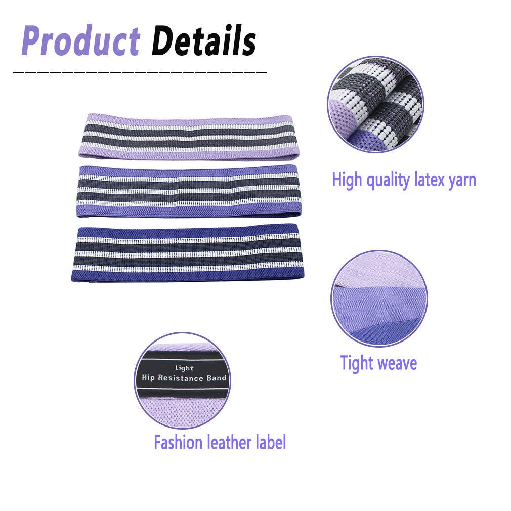 Thick Woven Resistance Band Set Purple for wholesale on Faire2