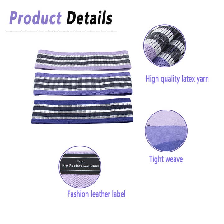 Thick Woven Resistance Band Set Purple for wholesale on Faire2