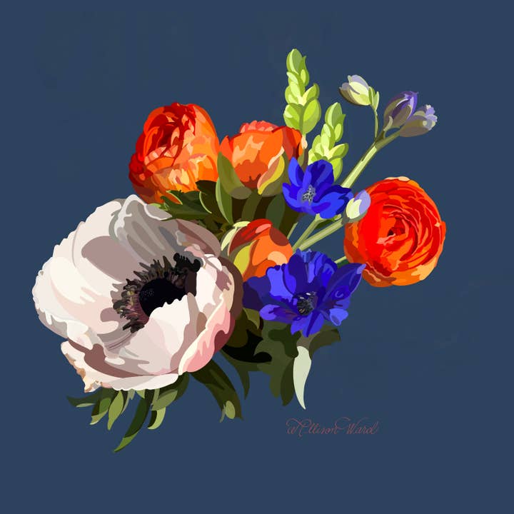 Pretty, Pretty Posies 2 konsttryck | Poppy konstverk för wholesale av Homeward Studio