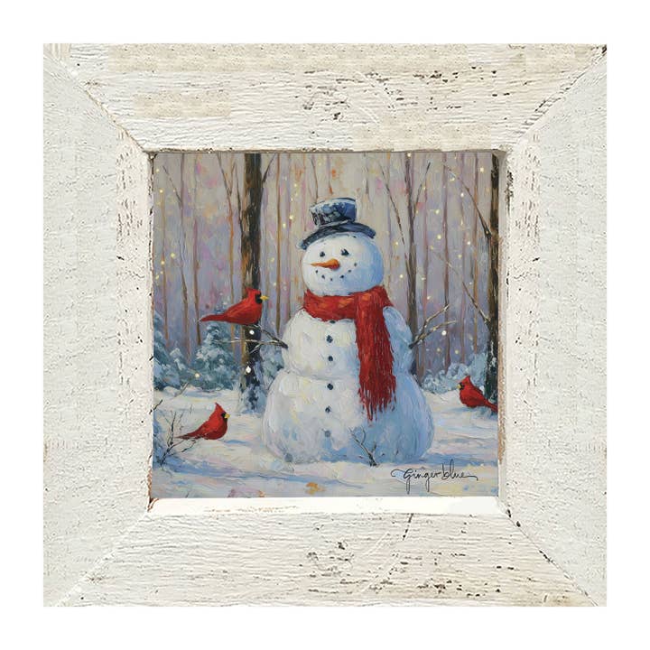 ginger blue - Wholesale Christmas Wall Art - Snowman with Cardinals6