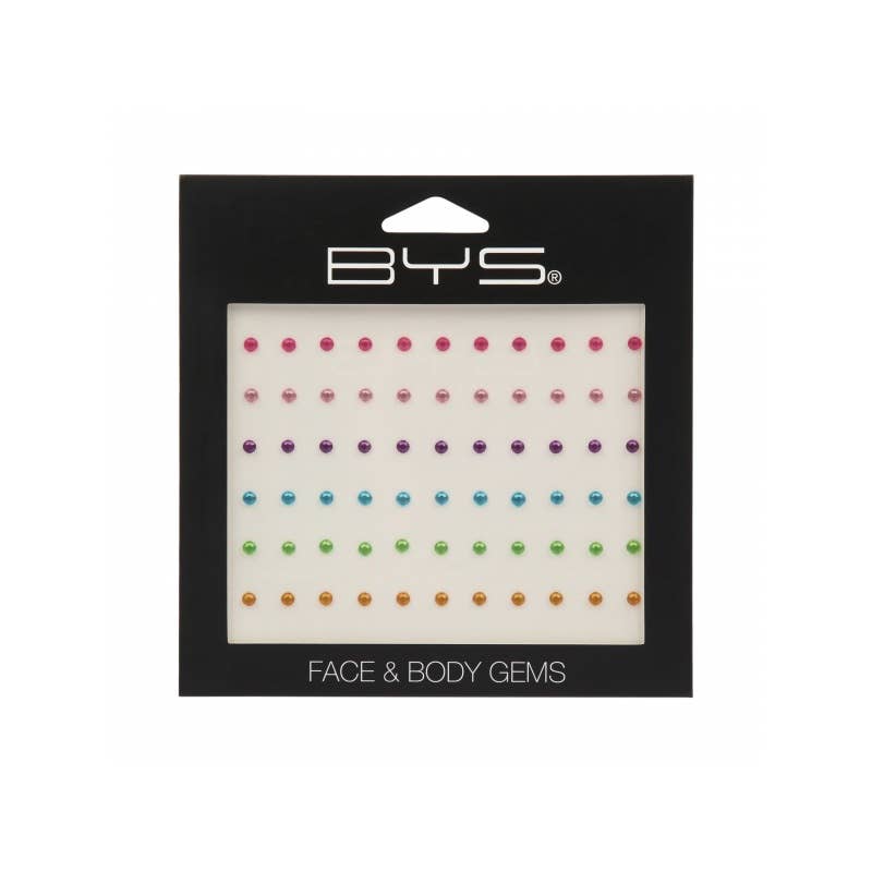 Beauty Pro - Wholesale Body Glitter/Shimmer - BYS Face & Body Gems Small Round Rainbow