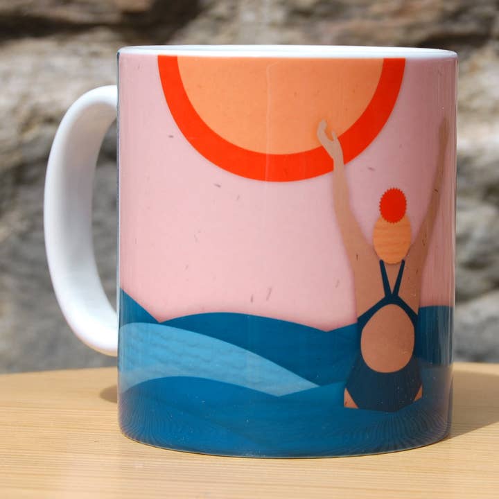 Designed by Islay - Wholesale Coffee Mug - Wild Swimming Waves | Mug