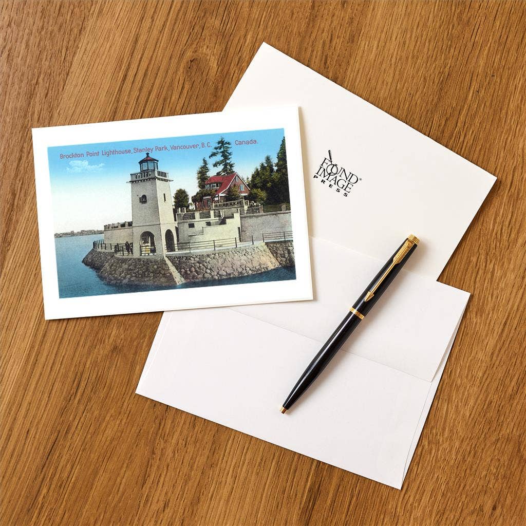 Found Image Press - Wholesale Stationery/Notecard Set - Greeting Card CN-96 Brockton Point Lighthouse, Vancouver, B.1