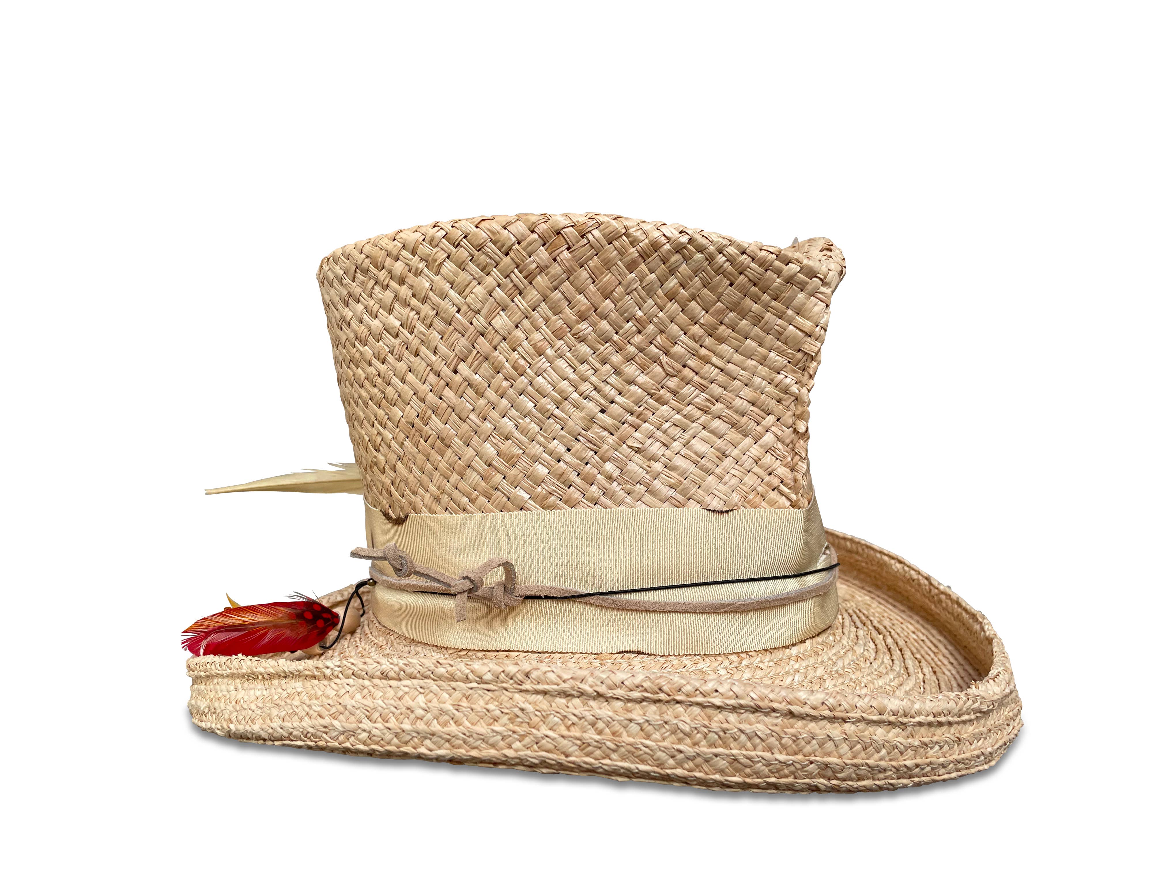 Cha Cha's House of Ill Repute – Chapéu de palha – Mulher por atacado – Mixed Media Madhatter - Chapéu de Palha4