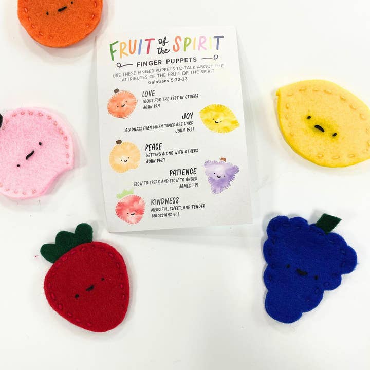 Mercy House Global - Wholesale Finger Puppet - Kids & Baby - Fruit of the Spirit Finger Puppets