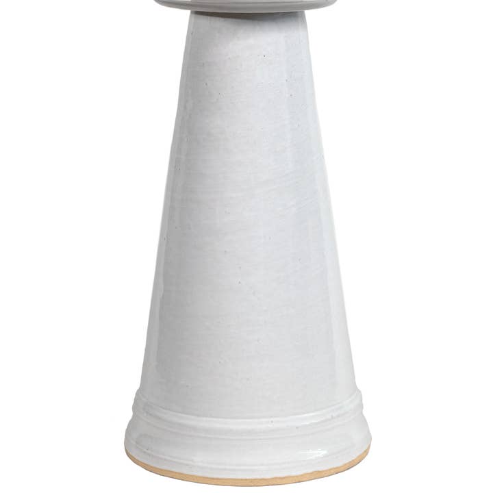 Burley Clay - Wholesale Bird Bath - Simple Elegance Pedestal - White