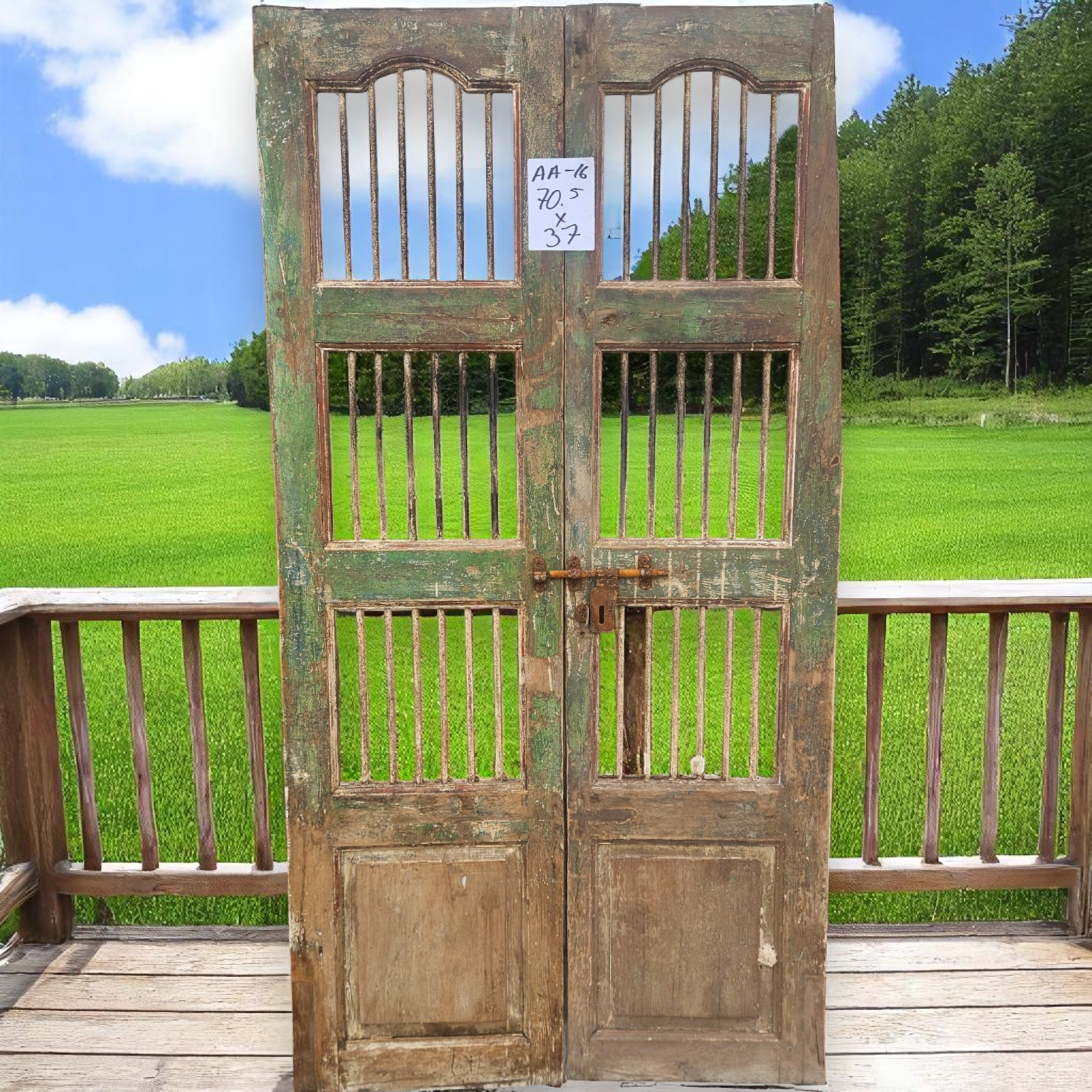 Wilco Home - Wholesale Wall Accent - One-of-a-kind Vintage Solid Wood Doors with Iron Protectors20