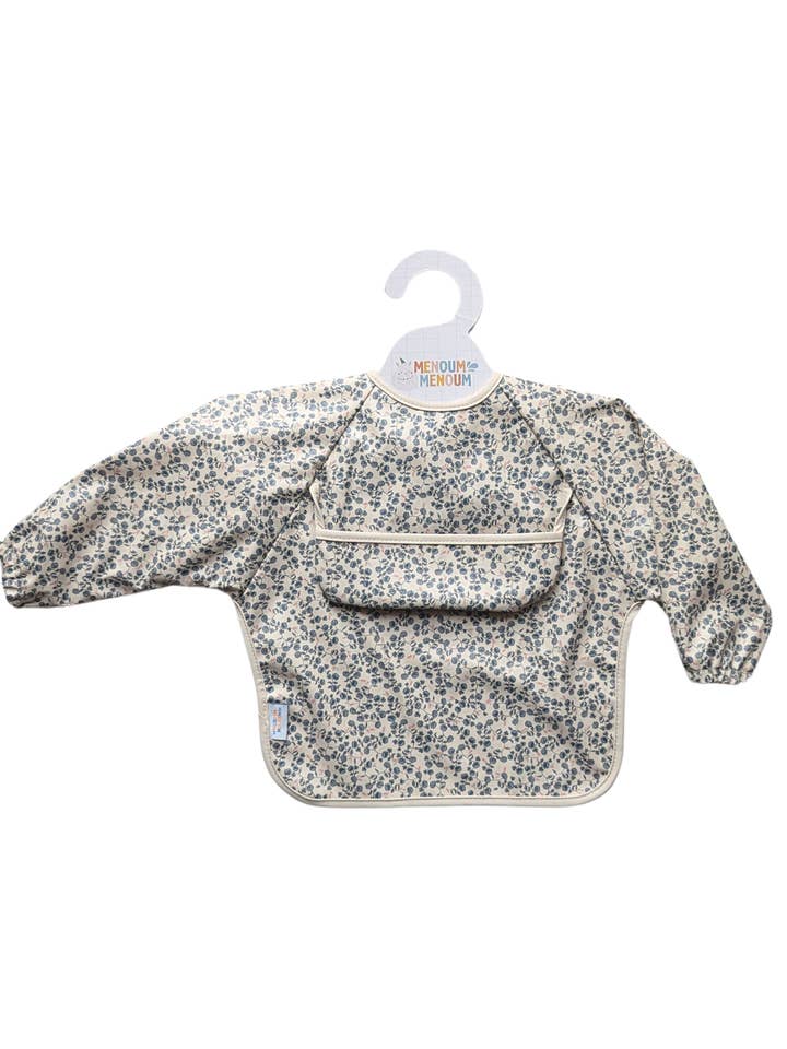 Long sleeves Bib - Blue flowers - Menoum Menoum for wholesale by Shine on me Distribution