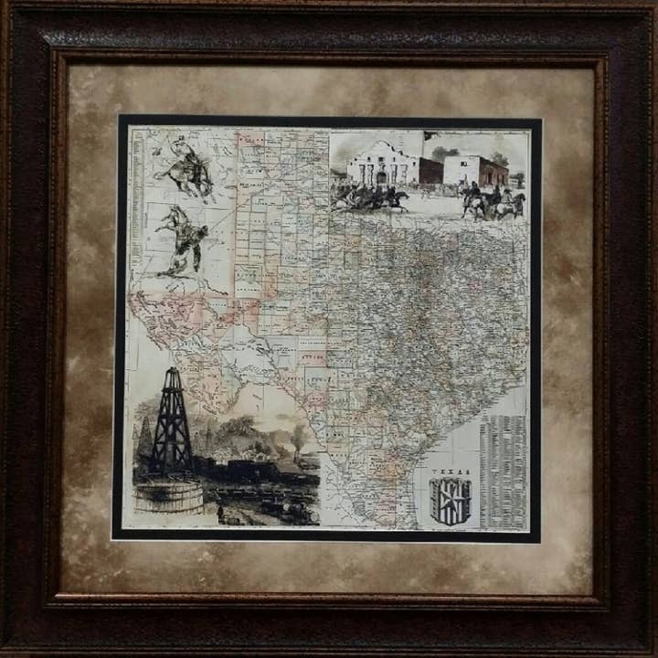 Carte ancienne du Texas pour la vente par Picture King