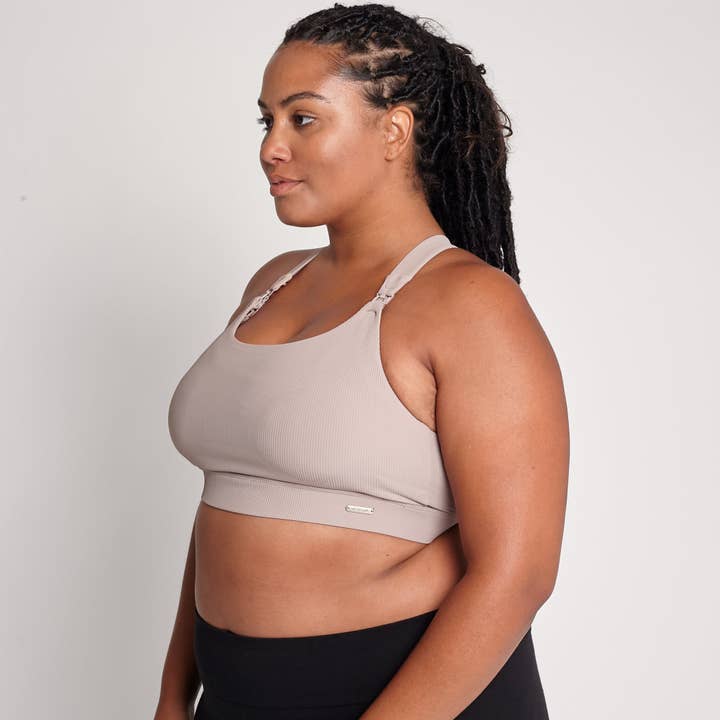Chai Venice 3 Ultimate Support Full Coverage Nursing & Pumping Sports Bra (Ribbed Chai) for wholesale on Faire10