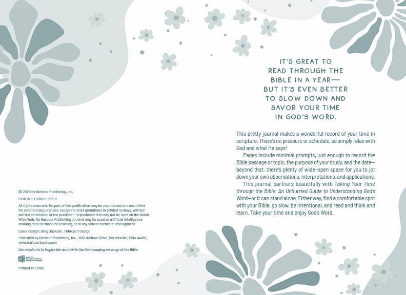 Barbour Publishing, Inc. - Wholesale Journal/Diary - Taking Your Time through the Bible Journal8