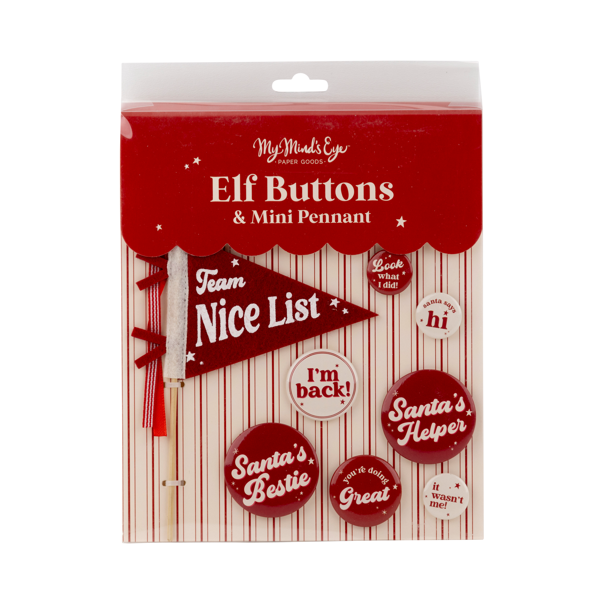 My Mind’s Eye – wholesale Christmas decoration – ELF1108 - Elf Pennant and Buttons Set4
