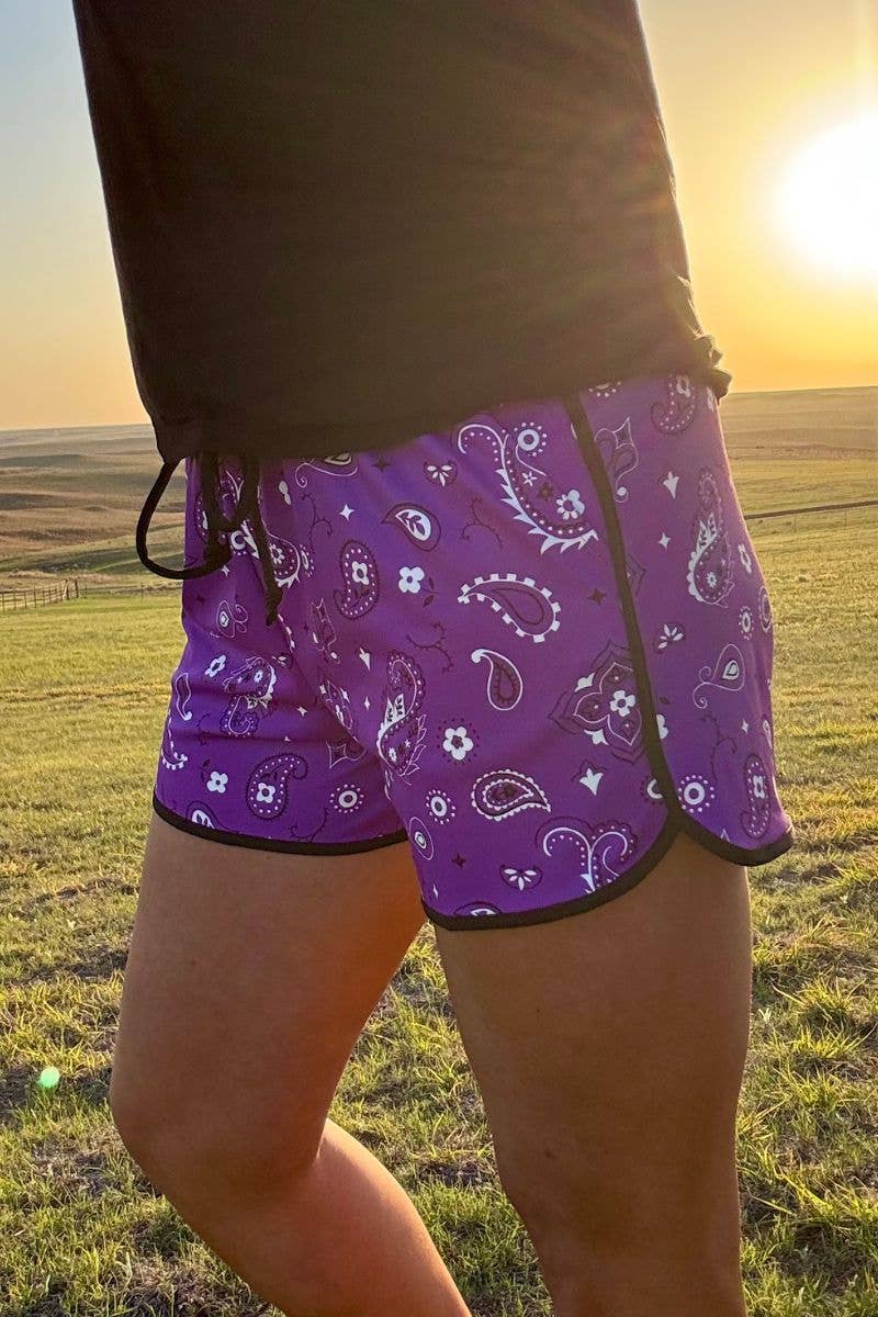 Sterling Kreek - Wholesale Shorts - Women's - Bandana Babe Purple Shorts3