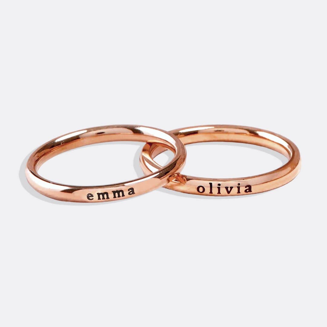 Mint & Lily - Wholesale Band/Stacked Ring - Tiny Stackable Engraved Ring3