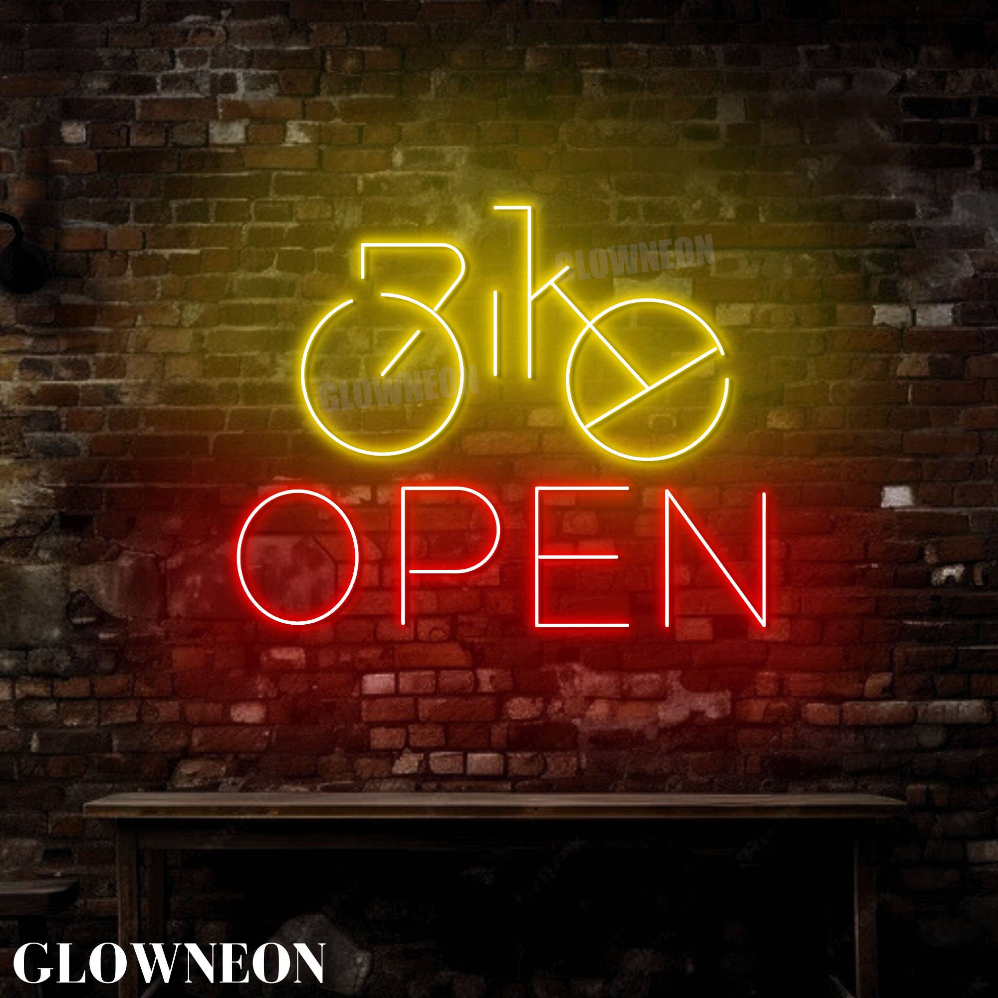 Glow Neon – wholesale Neonskylt – Öppen skylt för cykel, öppen neonskylt för cykelbutik väggkonst3