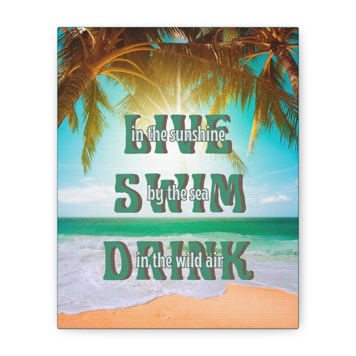 Stranddag Mat Lærred – Kystnær Citat Vægkunst for engroshandel hos Restored By Nature Company