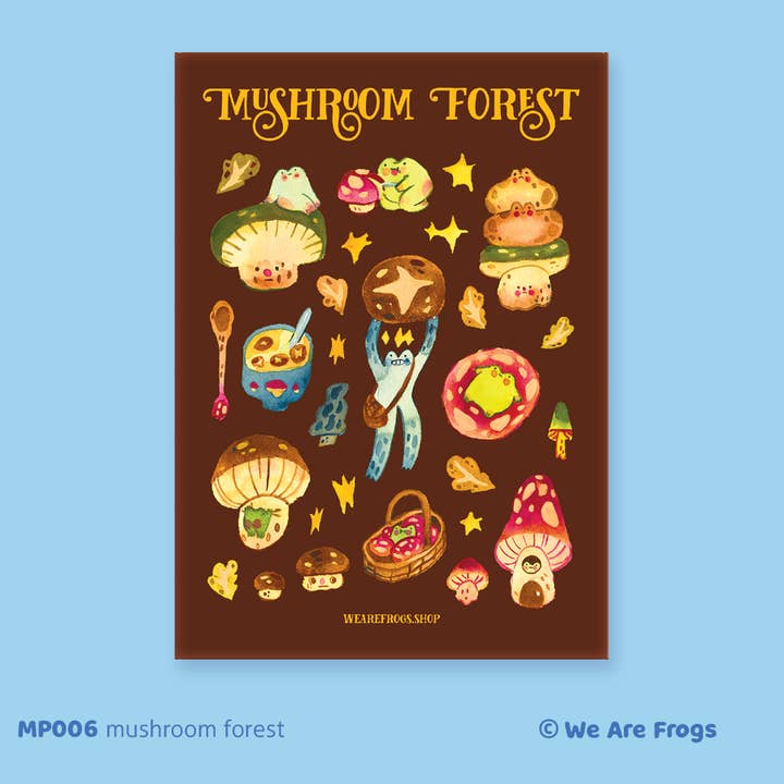 Cartolina delle rane della foresta di funghi per la vendita all'ingrosso da parte di We Are Frogs