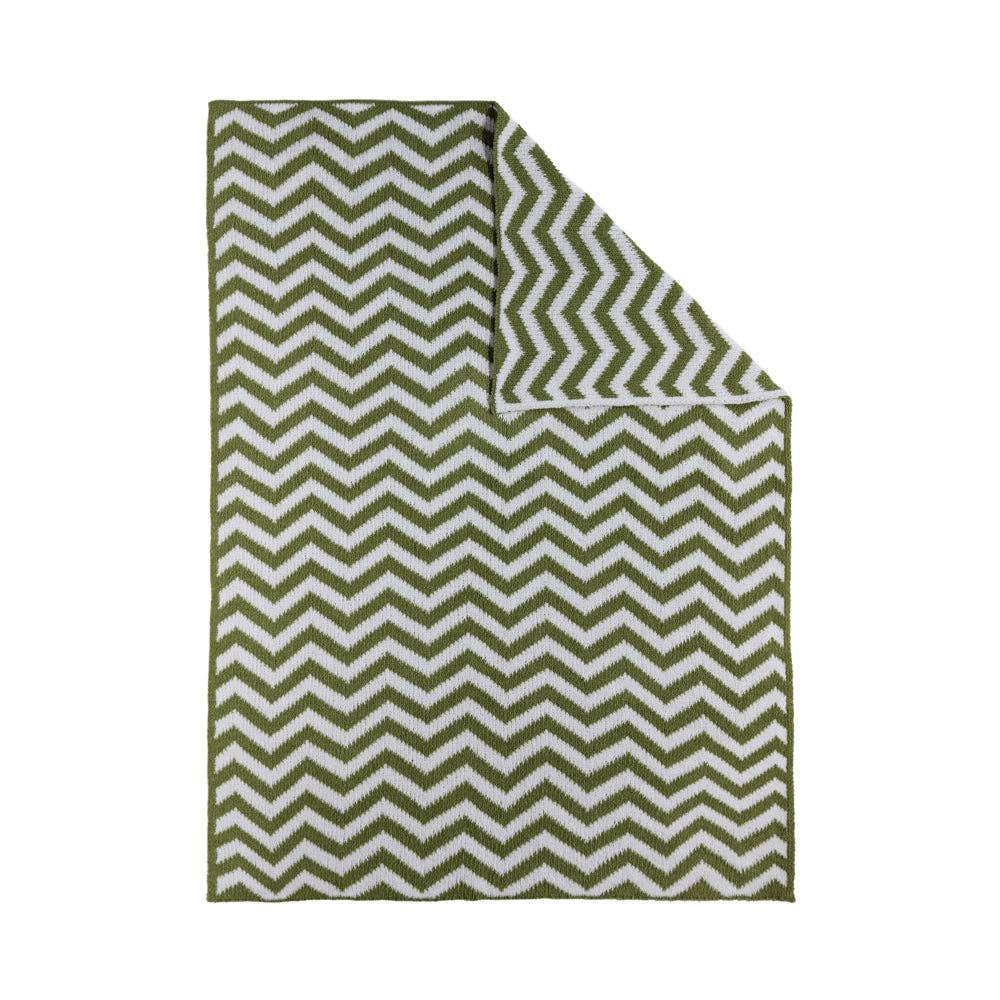 Living Textiles - Vendita all'ingrosso Coperta - Bambini e neonati - Coperta in ciniglia lavorata a maglia - Chevron salvia2