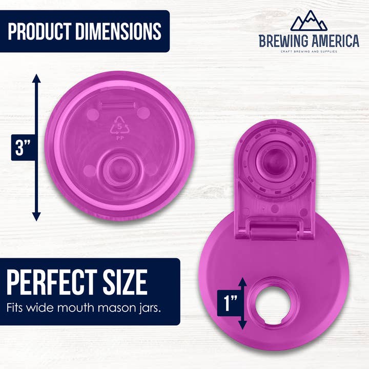 Brewing America - Wholesale Jar - Pint & Half Jar with Very Berry Pouring Lid – Functional & Stylish Storage With Wide Mouth Azure Standard Mason Jar 24 Ounce 2-Pack4