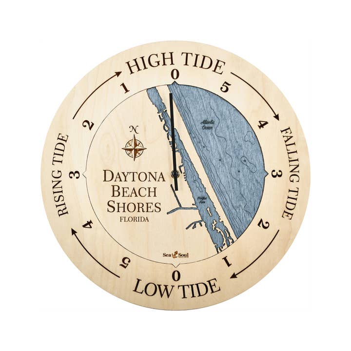 Sea & Soul Nautical Chart Art - Wholesale Wall Clock - Florida East Coast Nautical Chart Tide Clock-Many Locations48
