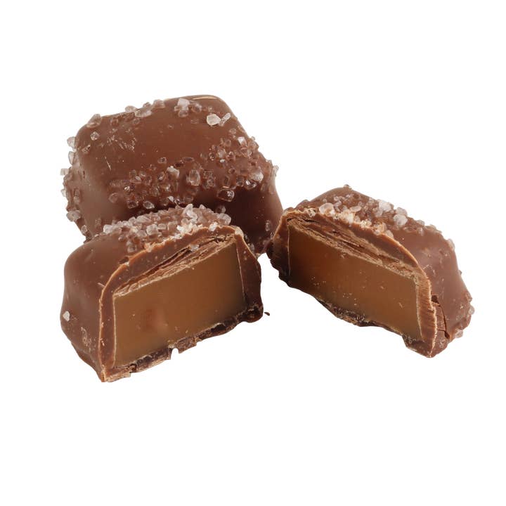 Milk Sea Salt Caramel, Bulk for wholesale by Coblentz Chocolate Company